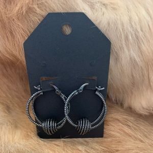 Black hoop earrings